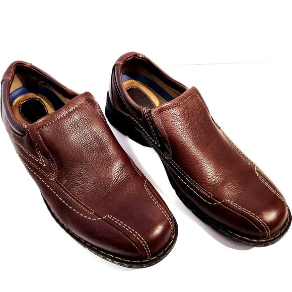 Dockers Leather Slip On Loafers Shoes 11.5 Brown Medium Dress or Casual - Picture 1 of 11